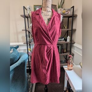 Francesca's Collections Sleeveless Wrap Dress in Maroon
